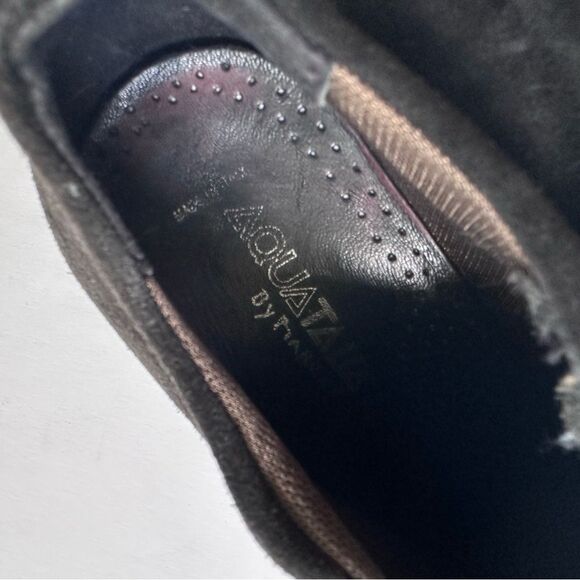 Aquatalia Weatherproof Black Suede Ankle Shoe Boot Wedges Size 7 - Picture 7 of 8